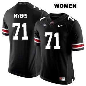 Women's NCAA Ohio State Buckeyes Josh Myers #71 College Stitched Authentic Nike White Number Black Football Jersey OY20D54EV